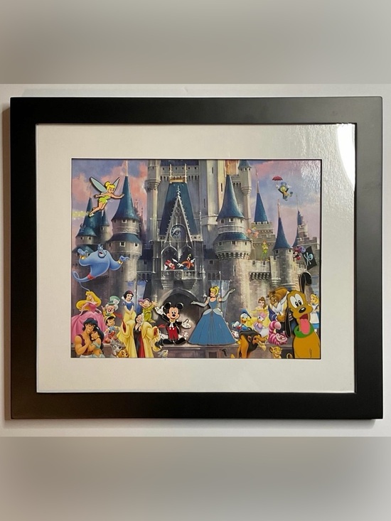 Disney Other - Disney Cinderella Castle 3D Character Pin Framed Wall Art 2006
